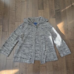 Karen Scott Brown Knit Cardigan with Button Accent